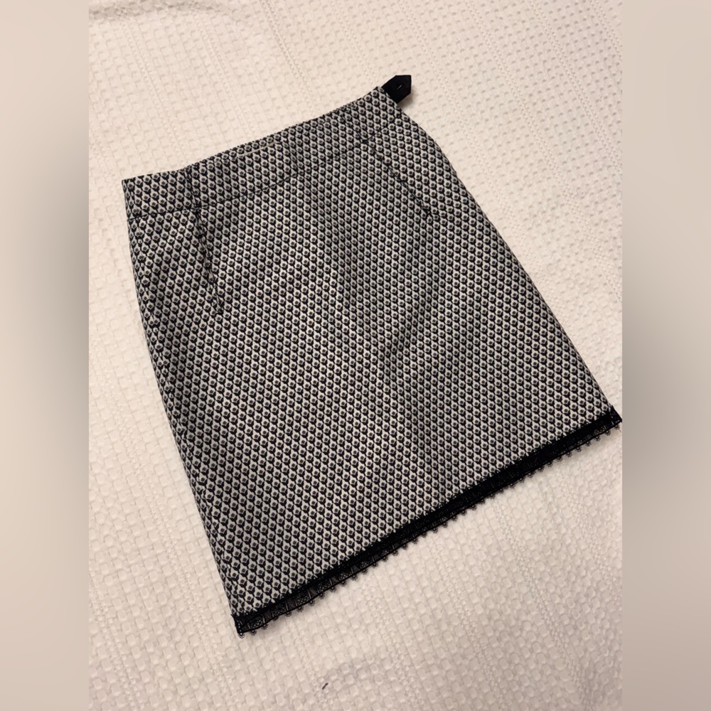 Black and White Geometric Skirt (Matching Coat Available)